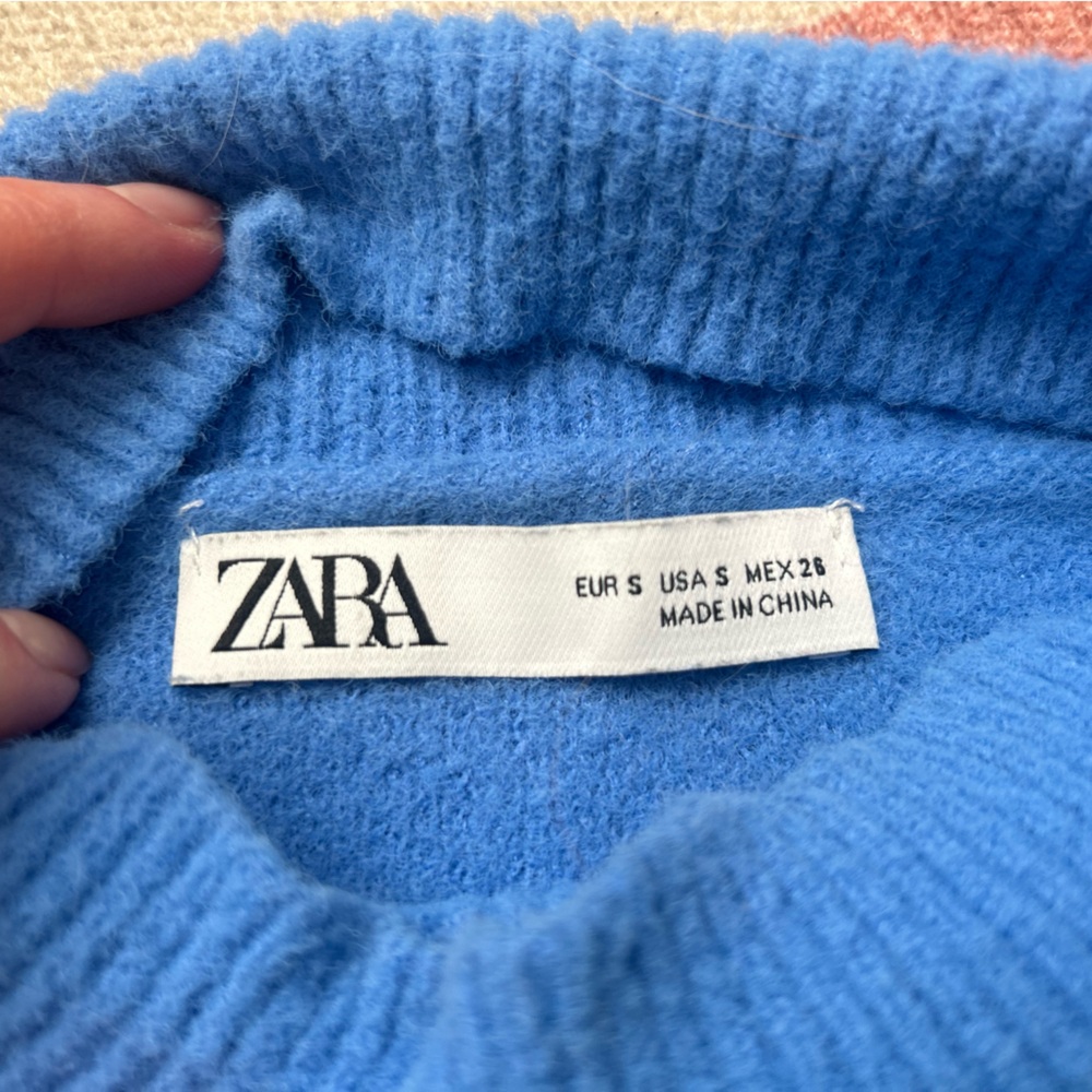 Zara Sky Blue Knit Sweater - Picture 3 of 3